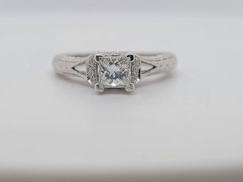 Estate 14KW 0.49ct Princess Cut "Neil Lane" Diamond Ring