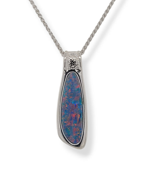 Sterling Silver Australian Opal Doublet Necklace