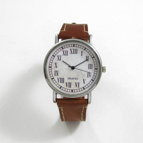 13 Hour Brown Leather Wrist Watch