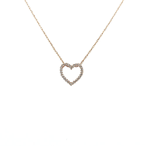 10K Rose Gold .08 CTW Diamond Heart Pendant