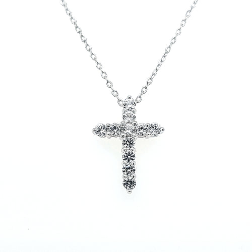 White Sapphire Cross Necklace