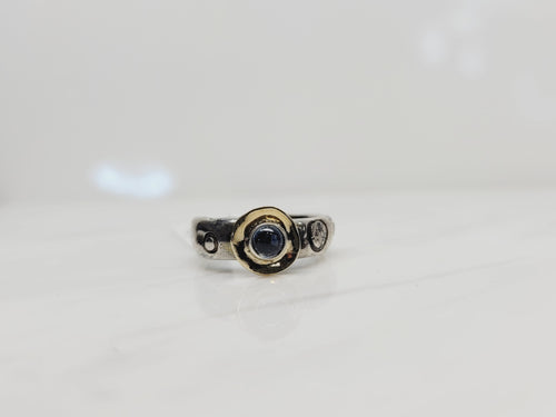 Blue Topaz Circle Ring