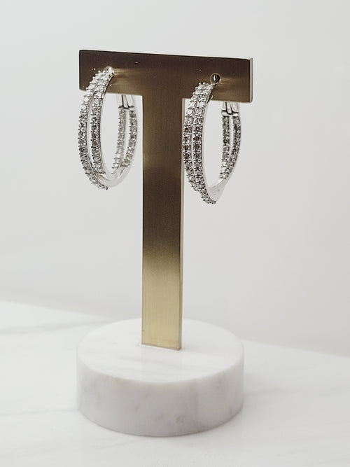 In & Out 3.0 Carat Total Weight Woven Hoop Earrings