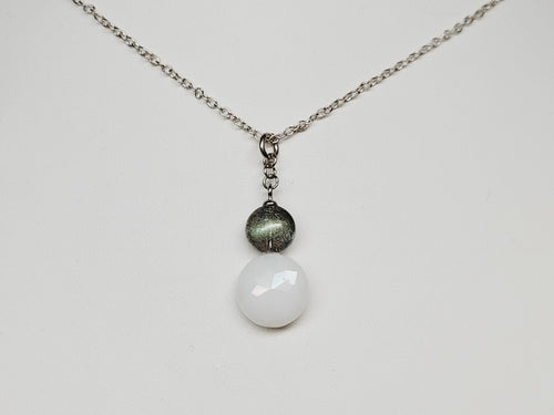 Faceted WQ and Labradorite Pendant Necklace
