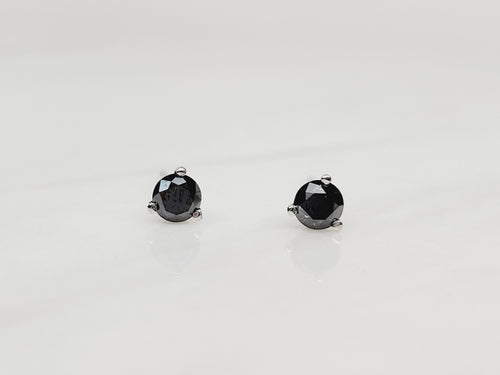 .48ctw Black Diamond Studs 3p 14KW