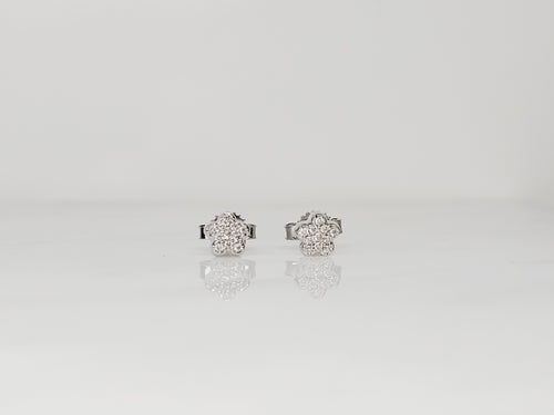 10KW .06 CTW Diamond Flower Cluster Earrings