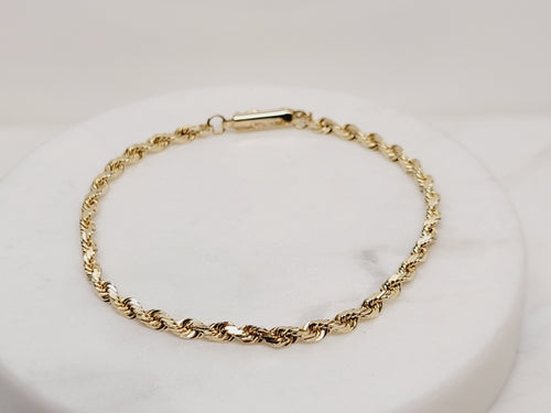 Diamond Cut 14K Bracelet with Box Clasp