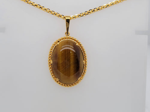 18KY Estate Tigers Eye Necklace