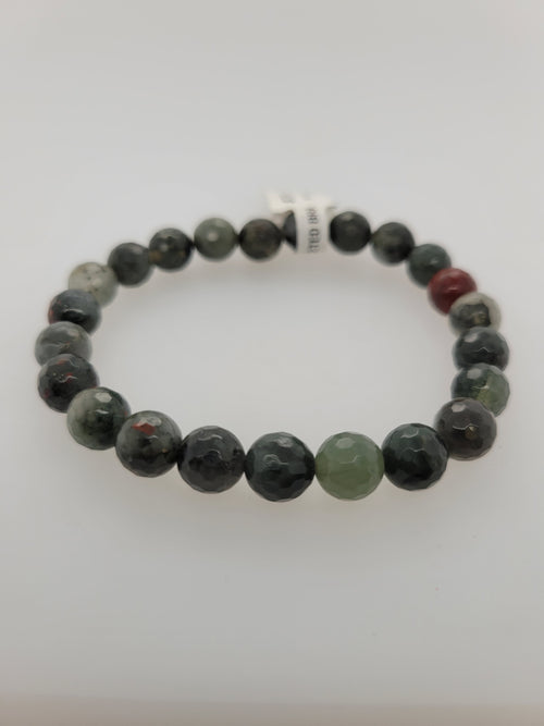 AF Bloodstone Faceted Bead Bracelet