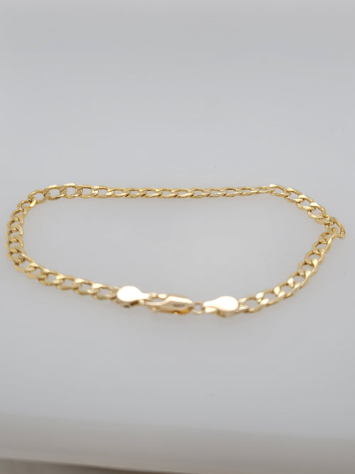 14KY Gold Cuban Cable Chain Bracelet 9"