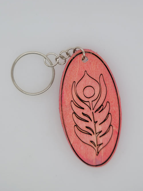 Oval Feather Keychain