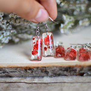 Red Flower Earrings