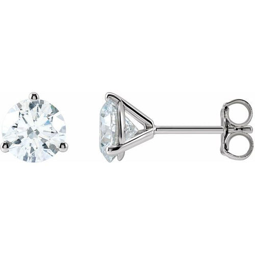 Classic Diamond Studs in 14kw 3-Prong Martini