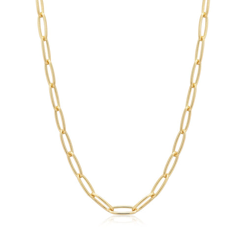 Gold Paperclip Chunky Chain Necklace