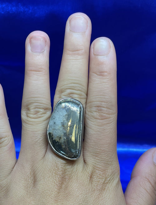 Pyrite in Quartz Free Form Ring