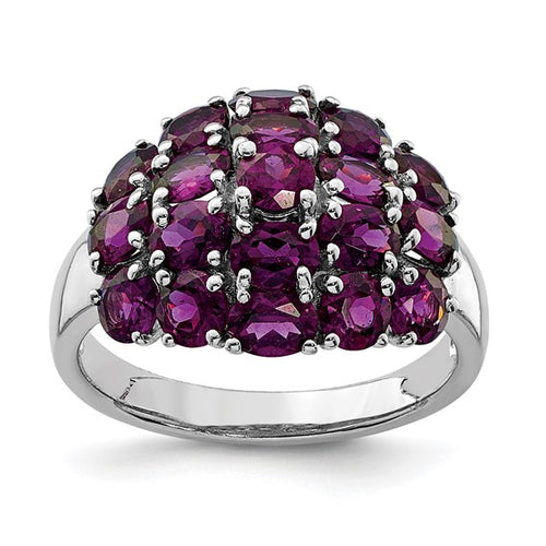 Sterling Silver Rhodium-plated Rhodolite Garnet Ring