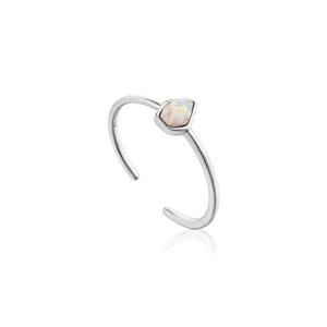 Opal Color Adjustable Silver Ring