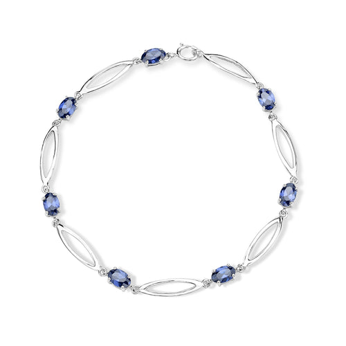 Sterling Silver bracelet with Tanzanite
