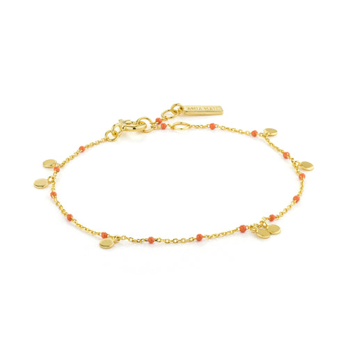 Gold Dotted Drop Discs Bracelet