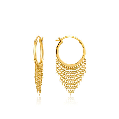 Gold Fringe Fall Earrings