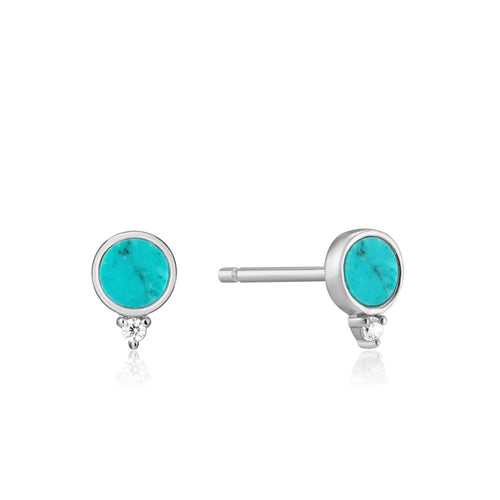 Silver Turquoise Stud Earrings