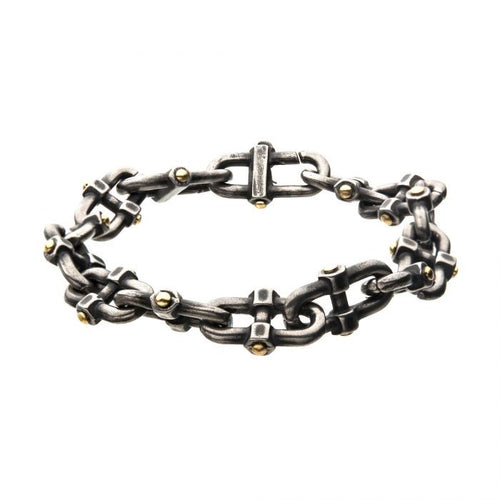 Stainless Steel Antique Distressed Mariner Chain Bracelet