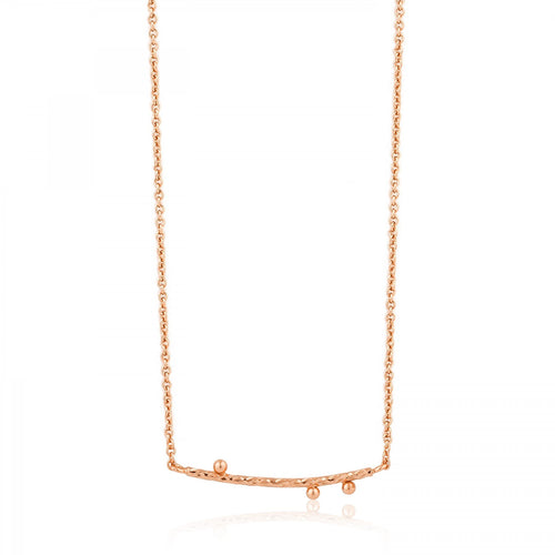 Rose Gold Texture Solid Bar Necklace