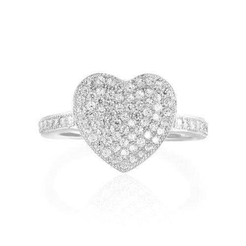 Heart Micropavé CZ Ring