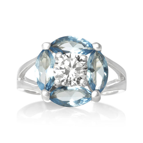 Marquise Cut Flower CZ Ring