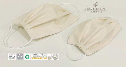 Lisa Tibaldi Terra MiaàmolamiaTerra mascherine filtranti in cotone organico riutilizzabili made in Itay idrorepellente moda ecosostenibile sustainable fashion 