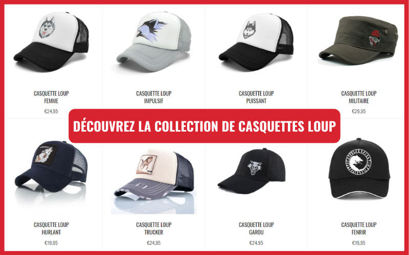 collection casquettes loup