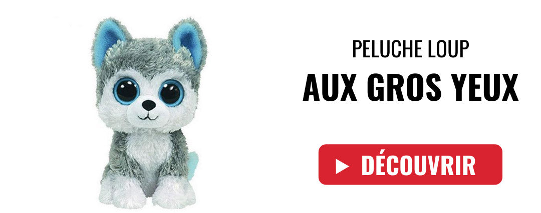 peluche loup aux gros yeux 