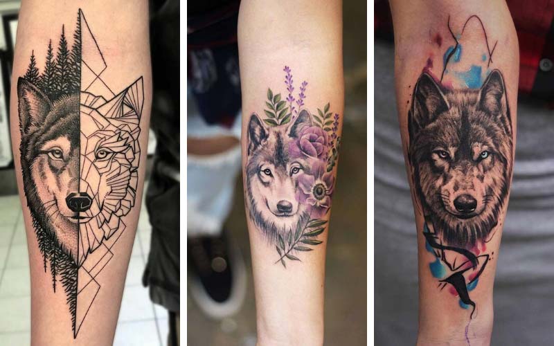 tatouage loup femme 