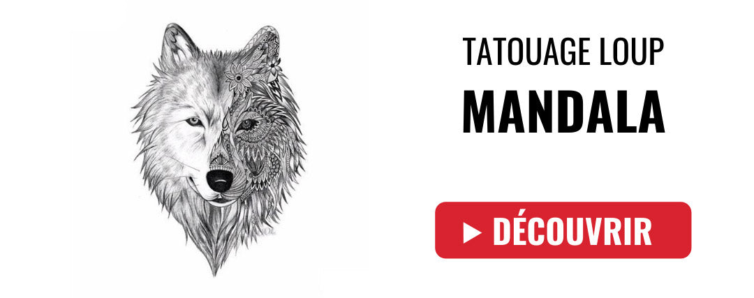 tatouage loup mandala 