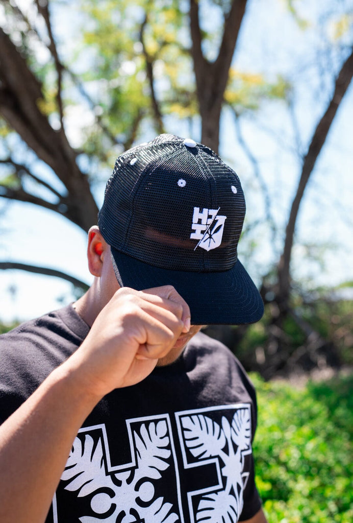 RED & BLACK SPLIT LOGO HAT – Hawaii's Finest