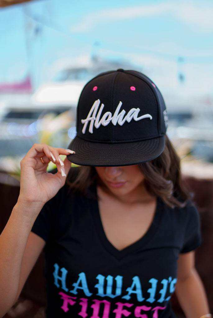 GRAY & MUSTARD ALOHA SCRIPT HAT – Hawaii's Finest