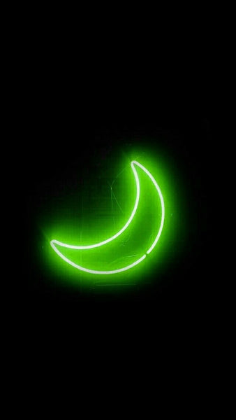 Green Moon Neon Wallpaper