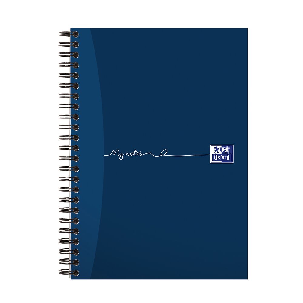 Oxford My Notes A5 Card Cover Wirebound Notebook, Ruled, 200 Page, Navy Blue - Oxford Notebooks product image