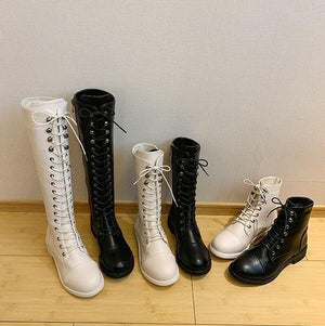 black white boots