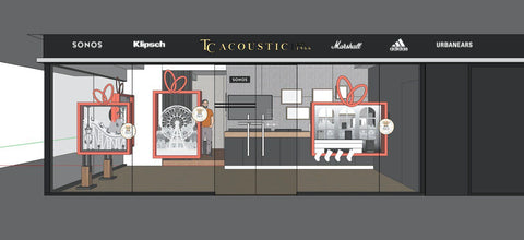 TC Acoustic Showroom Christmas 2020 Window Display The Adelphi
