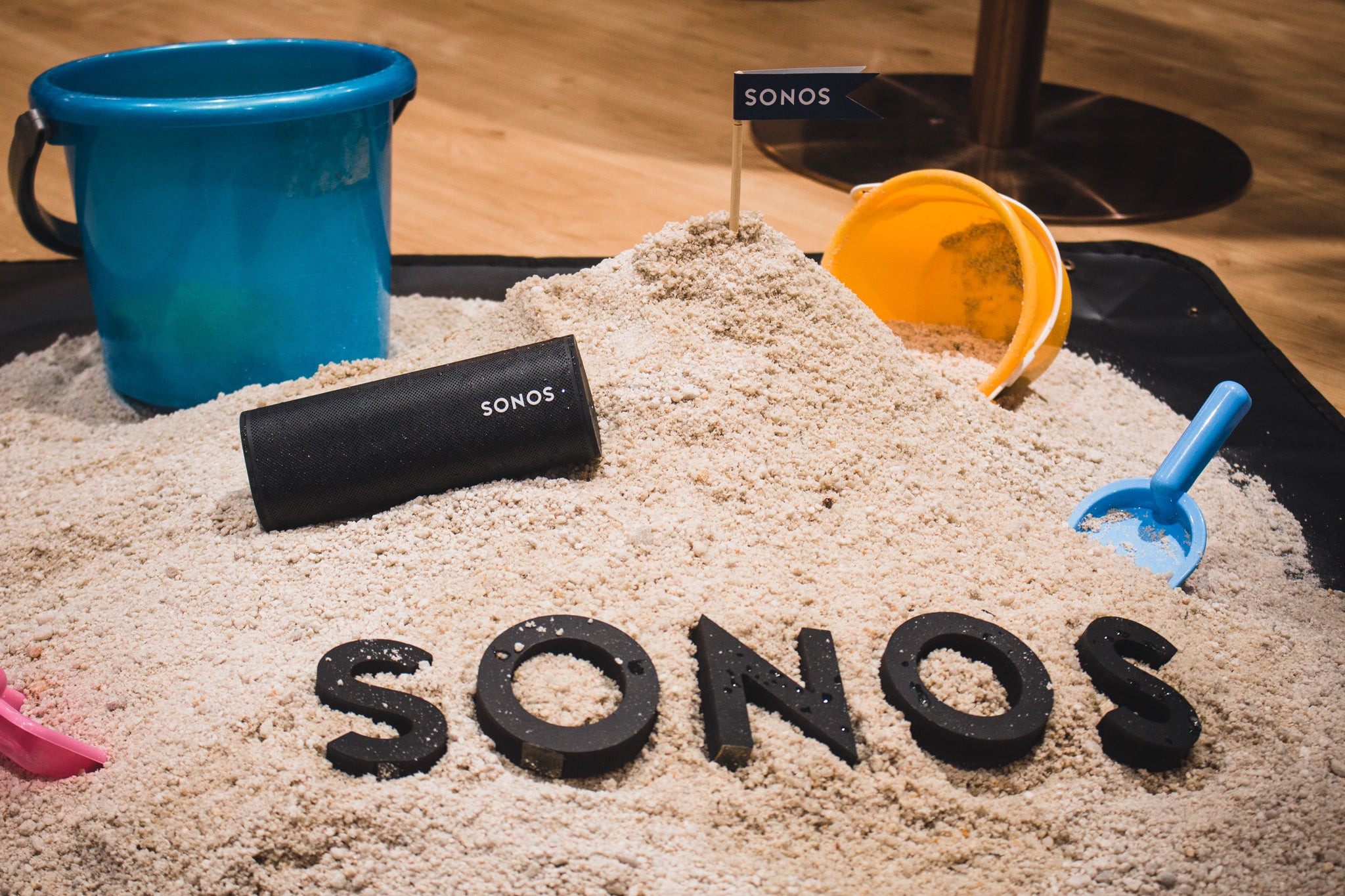 Sonos Roam Demonstration Listening Event (Pre-Launch): Dustproof Portable Speaker IP67 Sand