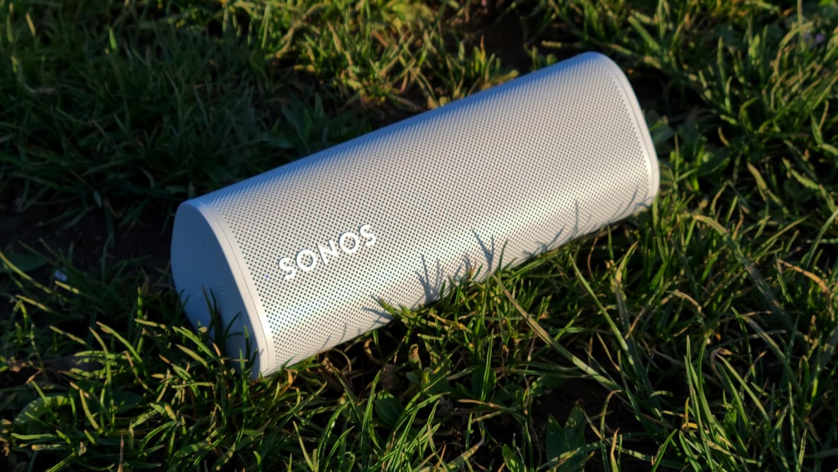 White Sonos Roam on grass