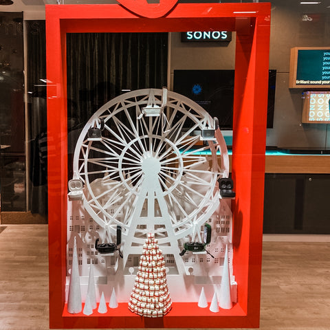 TC Acoustic Showroom Christmas 2020 Window Display The Adelphi Sonos Klipsch Marshall Urbanears adidas lifestyle