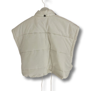 Cropped puffer jacket with zip-off sleeves by Avirex.