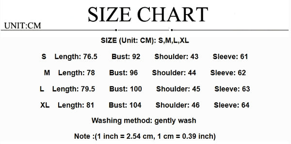 Black and White Blazer Size Guide