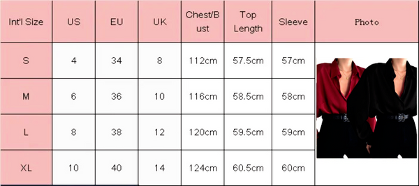 Button Down Blouse Size Guide