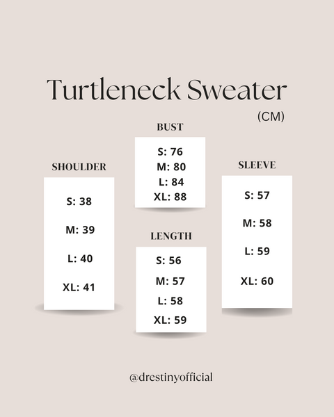 Turtleneck Sweater For Women Size guide