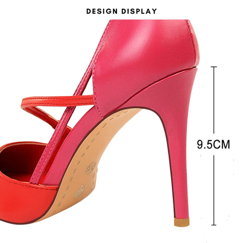 Duo Color High Heel Pumps For Women Size Guide at Drestiny