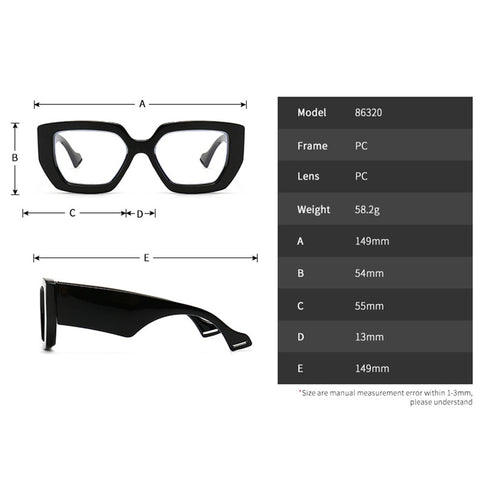 Prescription Glasses Oversized Frames Size Parameters