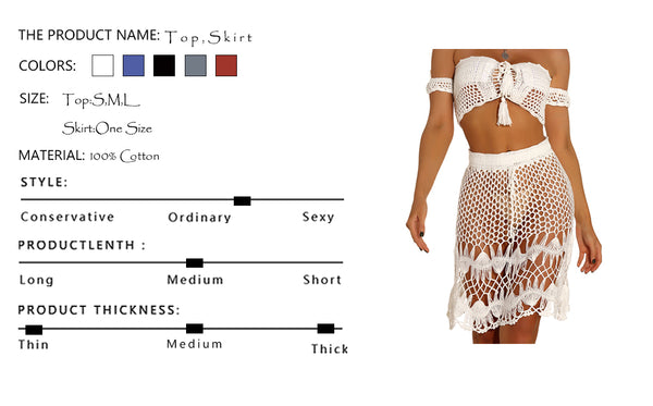 Crochet Cover Up Set - Size & Fabric Information